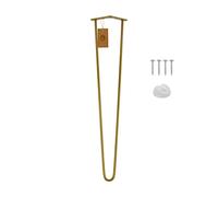 MORIA DESIGN 1 Pied Hairpin Leg 80 cm doré, métal réglable pour Bureau | Commode, Tabouret, Table de Chevet, Table Basse, Style Industriel, Rénovation Mobilier, Projet DIY, Structure Stable, Salon