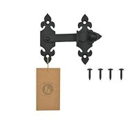 MORIA DESIGN Verrou de Porte 13 cm Noir, Fermeture rétro en tôle Acier 3 mm | Volet battant, portillon, entrée jardin, porte bois, grange, abri, revêtement poudré, ferrure déco, pose simple, style ancien