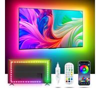 MORIACC Lumières TV pour télévision de 32 à 55", 4 m, synchronisation de la musique avec TV, bande lumineuse LED arc-en-ciel à changement de couleur avec télécommande par application, bande lumineuse