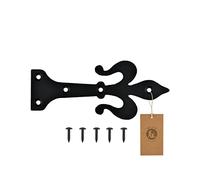 MoriaDesign Charnières rustiques - 5 x 240 x 130 mm - Noir - Paumelle de porte en fer forgé - Charnière pour portes de jardin, portes en bois, portes en bois et volets de fenêtre, pentes en croix