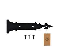 MoriaDesign Charnières rustiques factices - 200 x 60 x 2 mm - Noir - Paumelle de porte en fer forgé - Charnière pour portes de jardin, portes en bois, portes en bois et volets de fenêtre, pentes en