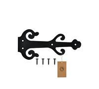 MoriaDesign Charnières rustiques factices - 250 x 122 x 2 mm - Noir - Paumelle de porte en fer forgé - Charnière pour portes de jardin, portes en bois, portes en bois et volets de fenêtre, pentes en