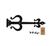 MoriaDesign Charnières rustiques factices - 450 x 190 x 3 mm - Noir - Paumelle de porte en fer forgé - Charnière pour portes de jardin, portes en bois, portes en bois et volets de fenêtre, pentes en