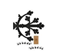MoriaDesign Charnières rustiques factices - 450 x 445 x 3 mm - Noir - Paumelle de porte en fer forgé - Charnière pour portes de jardin, portes en bois, portes en bois et volets de fenêtre, pentes en
