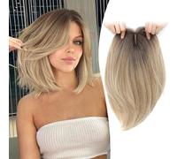MORICHY Extensions capillaires pour cheveux clairsemés, 16,5x16,5 cm Extension capillaire avec grande base pour couvrir les cheveux gris ou la perte de cheveux, extensions capillaires synthétiques