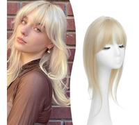 MORICHY Extensions de cheveux à clipser à 360° avec longues couches de clips sur frange pour femme - Blond pur - Frange incurvée pour un usage quotidien (blond pur)