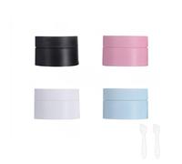 MORICOH 4 Pots Cosmétiques Ronds 30ml, Contenants de Voyage Vides pour Crème, Baume à Lèvres et Échantillons (Noir, Blanc, Rose, Bleu)
