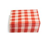 MORIGAMI SER41017705 Serviettes 40 x 40 cm, Airlaid, pli 1/4, 50 serviettes, Vichy Rouge