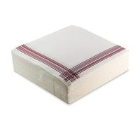 Morigami, Serviette de Taille Standard, plissée 1/4, Pointe Pointue, 200 Serviettes, Blanc avec cantonnière Bordeaux