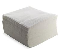 Morigami, Serviettes de taille standard, pli 1/4, 100 serviettes, finition lisse avec liseré, blanc