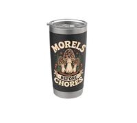 Morilles De Champignons Forestiers Avant Les Corvées Humour Gobelet isotherme en acier inoxydable double paroi