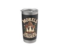 Morilles De Champignons Forestiers Avant Les Corvées Humour Gobelet isotherme en acier inoxydable double paroi