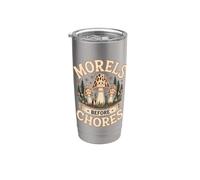Morilles De Champignons Forestiers Avant Les Corvées Humour Gobelet isotherme en acier inoxydable double paroi