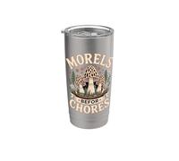 Morilles De Champignons Forestiers Avant Les Corvées Humour Gobelet isotherme en acier inoxydable double paroi