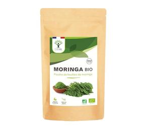 Moringa Bio - Bioptimal - En Poudre - 100% Feuille de Moringa Oleifera - Antioxydant Immunité Anti-Fatigue Cheveux - Vitamine A C E - Origine Kenya - Conditionné en France - Certifié Ecocert - 300 g