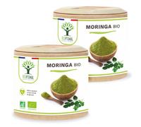 Moringa Bio - Complément Alimentaire - Poudre De Moringa Oleifera En Gélules - Glycémie - Dose 300 Mg - Fabriqué En France - Certifié Ecocert - Vegan - 2x60 Gélules