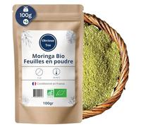 Moringa en Poudre Bio en Vrac - Superaliment Naturel, Riche en Minéraux et Vitamines - Infusion Digestive - Moringa Oleifera Lam. Aromatique - Agriculture Biologique - Sachet 100gr (50 Tasses)