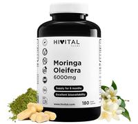 Moringa Oleifera 6000 mg. 180 gélules végétaliennes pour 6 mois. | Extrait Naturel source de Vitamines, Minéraux, Acides Aminés et Acides Gras. Fabriqué en Europe par HIVITAL