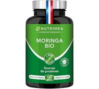 MORINGA Oleifera BIO 310 mg - Super Aliment - Nutriments, vitamines, minéraux, acides aminés, zinc et magnésium - Tonus, Antioxydant, Immunité - 120 gélules vegan - Fabriqué en France - Nutrimea