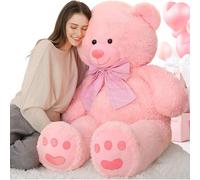 MorisMos 150cm Ours en Peluche Geant, XXL Rose Nounours Géant 1.5m Kawaii Peluche Grand, Grosse en Peluche Jouet Doux Teddy Bear Cadeau pour Enfant Copine Anniversaire Saint Valentin Decoration