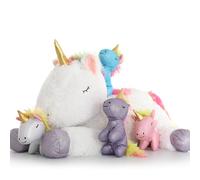 MorisMos 55cm Peluche Licorne Maman et Bébé, Kawaii Peluche Licorne Grande, Douce Geant Jouet Cadeau pour Fille Bebe Enfant Garcon Noël Anniversaire