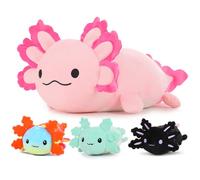 MorisMos Axolotl Peluche Géante XXL 60 cm avec Bébés dans Le Ventre, Réaliste Salamandre en Peluche Grande Douce Mignon, Idée Cadeau pour Enfant Filles Garçons Anniversaire Décorations Noël