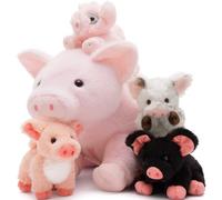 MorisMos Cochon Peluche Géante XXL 52 cm avec Bébés dans Le Ventre, Réaliste Cochons en Peluche Grande Douce Mignon, Idée Cadeau Noel pour Enfant Filles Garçons Anniversaire Décorations