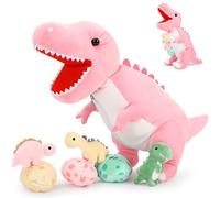 MorisMos Dinosaure Peluche Géante XXL 58 cm avec Bébés dans Le Ventre, Réaliste Tyrannosaurus Rex en Peluche Grande Douce Mignon, Idée Cadeau pour Enfant Filles Garçons Anniversaire Décorations Noël