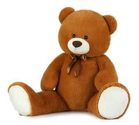 MorisMos Grande Ours en Peluche Nounours Brun foncé Blanc 120cm, Kawaii Doudou Douce Geante Teddy Bear XXL, Mignonne Cadeau Saint Valentin pour Filles Enfant Femme Amies Anniversaire Décorations Fête
