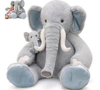 MorisMos Lot de 2 doudous éléphant XXL pour enfant fille