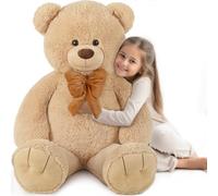 MorisMos Ours en Peluche Geant 120cm, XXL Brun Peluche Géante Kawaii Nounours Geant, Grand Teddy Bear Cadeau pour Enfant Petite Amie Anniversaire Saint Valentin Decoration