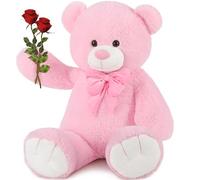 MorisMos Ours en Peluche Geant 120cm, XXL Rose Peluche Géante Kawaii Nounours Geant, Grand Teddy Bear Cadeau pour Enfant Petite Amie Anniversaire Saint Valentin Decoration