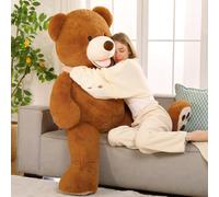 MorisMos Ours en Peluche Geant Marron 130cm, XXL Kawaii Nounours Géante Douce Câlin, Grosse Teddy Bear Cadeau Mignonne pour Enfant Filles Amies Amoureux Noel Anniversaire Saint-Valentin