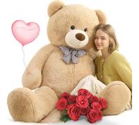MorisMos Ours en Peluche Geante XXL 150cm, Nounours Geant Brun Clair, Cadeaux de Noël,Grosse Teddy Bear Doudou Câlin Mignonne Cadeau Saint Valentin pour Femme Enfant Fille Amies Anniversaire