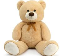 MorisMos Ours en Peluche Nounours Geant 130cm XXL, Câlin Doux Doudou Teddy Bear Géante Mignonne,Cadeaux de Noël,Idée Cadeau Saint Valentin pour Enfant Filles Garçon Femme Anniversaire (Brun Clair)
