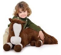 MorisMos Peluche cheval teddy géant - 120 cm - Grand poney câlin en peluche animal jouet en peluche doux grand XXL - Jolis cadeaux d'anniversaire pour enfants, filles, garçons, petites amies