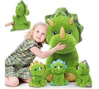 MorisMos Peluche Dinosaure Geante avec Bébé à l'intérieur, XXL Kawaii Triceratops Jouet en Peluche Douce, Idée Cadeau Noel pour Enfants Fille Garçon Anniversaire Decoration (62cm)