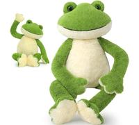MorisMos Peluche Grenouille Géant, 60cm Vert Grand Grenouille Animaux en Peluche Réaliste Frog Peluches Kawaii Teddy Cadeaux pour Enfants Anniversaire Décorations