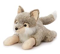 MorisMos XXL Loup Peluche Géant, 77cm Marron Grand Loup en Peluche, Réaliste Doux Animaux Cadeaux pour Enfants Anniversaire Noël Décorations