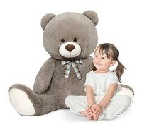 MorisMos XXL Ours en Peluche Geant 120cm, Brunâtre Nounours Géant 1.2m Kawaii Peluche Géante Animaux en Peluche Grosse Jouet Grand Teddy Bear Cadeau pour Enfant Anniversaire Saint Valentin Decoration