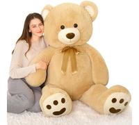 MorisMos XXL Ours en Peluche Saint Valentin Geant, 120cm Brun Grosse Nounours Peluche, Douce Teddy Bear Géante, Grand Mignonne Cadeau pour Enfant Petite Amie Fille Femme Anniversaire St Valentin Deco