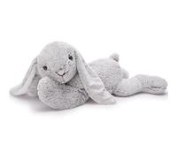 MorisMos XXL Pâques Peluche Lapin Géant, 80cm Gris Grand Lapin en Peluche Réaliste Doux Peluches Kawaii Bunny Teddy Cadeaux pour Enfants Anniversaire Pâques Décorations
