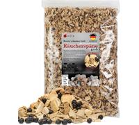 Moritz 0,85kg copeaux de fumage hêtre avec genévrier gros 6 -12 mm Fumage I Fumage à froid de poisson viande saucisse fromage légumes aussi pour BBQ I grill - farine de fumage