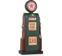 Moritz Blech-Deko Tirelire Gasoline vert rouge Décoration en tôle Modèle réduit de voiture Retro Pièce de collection Vintage Deko Nostalgie Antik Style
