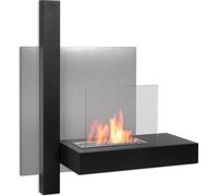 Moritz Cheminée éthanol murale I 75 x 66 x 27 cm en forme de L I Brûleur 1,5 litre I Cheminée au bioéthanol I Poêle à bioéthanol Indoor Outdoor I Intérieur Extérieur I Brûleur au bioéthanol I Pot de c