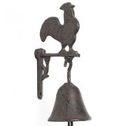 Moritz Cloche de porte en fonte - Motif coq - Marron - Style rétro