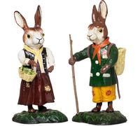 Moritz Couple de lapins Couple de lapins de Pâques en fonte Homme Femme Déco Style antique Vintage Rétro Pâques