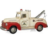 Moritz Décoration en tôle Voiture de dépannage blanc rouge Décoration en tôle Modèle réduit de voiture Rétro Objet de collection Vintage Décoration Nostalgie Style antique