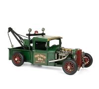Moritz Décoration en tôle Voiture de dépannage verte Décoration en tôle Modèle réduit de voiture Rétro Pièce de collection Vintage Décoration Nostalgie Style antique