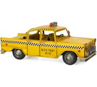 Moritz Décoration en tôle Voiture Taxi jaune Décoration en tôle Modèle réduit de voiture Rétro Pièce de collection Vintage Décoration Nostalgie Style antique